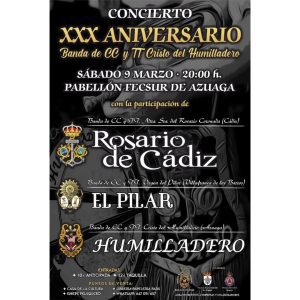29/02 La Banda de Cornetas y Tambores Cristo del Humilladero de Azuaga celebra su 30 aniversario el próximo 9 de marzo con un gran concierto