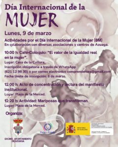 5/3 El ayuntamiento de Azuaga celebrará el Día Internacional de la Mujer con actividades previstas para el lunes 9