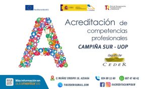 16/02 Necesitas acreditar tu formación con certificado de profesionalidad? En el CEDER Campiña Sur puedes hacerlo.