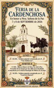2/9 La Cardenchosa celebrará sus Fiestas en Honor a Ntra. Sra de la Paz