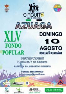 8/8 El domingo se celebra el 45 Fondo Popular de Azuaga, incluido en el Circuito Extremeño Euroace