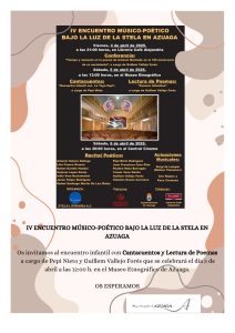 03/4 El IV Encuentro músico-poético «Bajo la luz de la stela en Azuaga» se celebra este fin de semana
