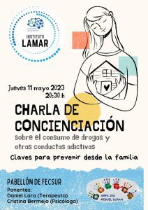11/05 Charla sobre consumo de drogas y otras conductas adictivas, hoy a las 20:30 en Pabellón FECSUR