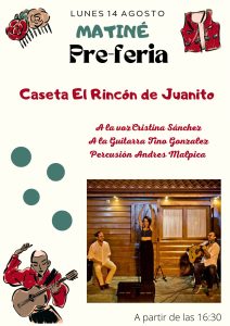 10/08 Feria de Azuaga 2023: Caseta «EL RINCÓN DE JUANITO». Una tipica caseta de feria con charanga, rumbas, cante, sevillanas, animación… y sobre todo buen comer, buena calidad y buen ambiente. REPETIRÁS !! (publicidad)