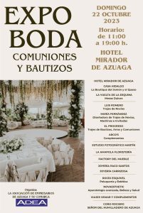 20/10 ADEA organiza la II Expoboda para este domingo día 22
