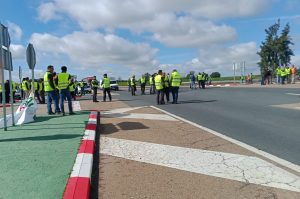 12/02 Varias carreteras extremeñas continúan cortadas, entre ellas la N432 en el cruce a Zalamea