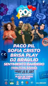 25/6 Festival de los 90´este sábado en la Plaza de Toros de Azuaga