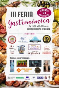 18/3 La III Feria Gastronómica organizada por ADEA se celebrará el sábado 21 en la Caseta Municipal