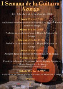 14/4 Se celebra en Azuaga la I Semana de la Guitarra con audiciones en varios centros