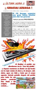 14/04  Jornada festiva para la «Familia Rojiblanca». Entrevistamos al presidente del CD Azuaga.